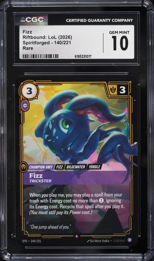 2026 Riftbound League Of Legends Spiritforged Fizz #140 CGC 10 GEM MINT
