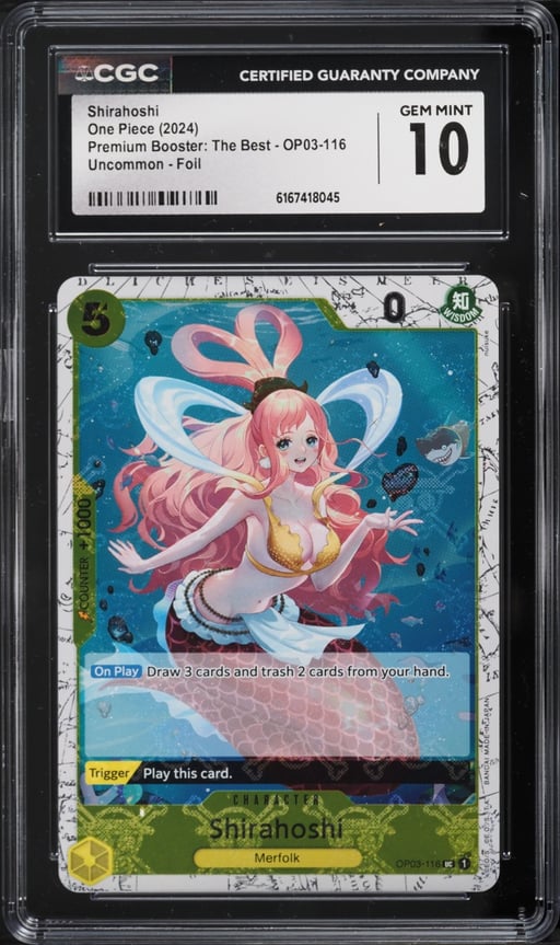 2024 One Piece Premium Booster: The Best Foil Shirahoshi #OP03-116 CGC 10 GEM MINT