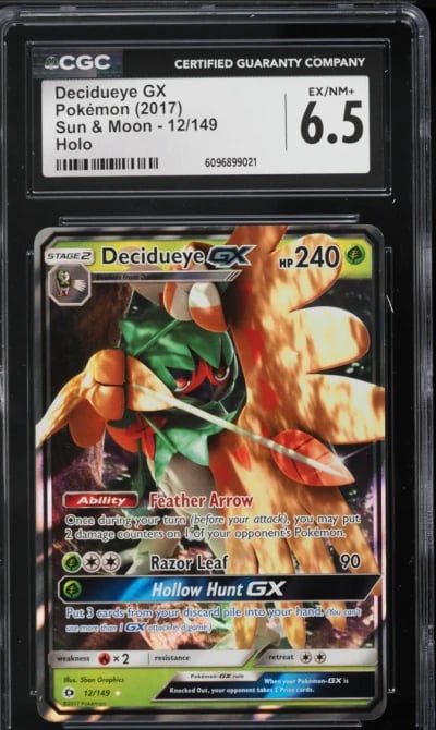 2017 Pokemon Sun & Moon Holo Decidueye GX #12 CGC 6.5 EXMT+