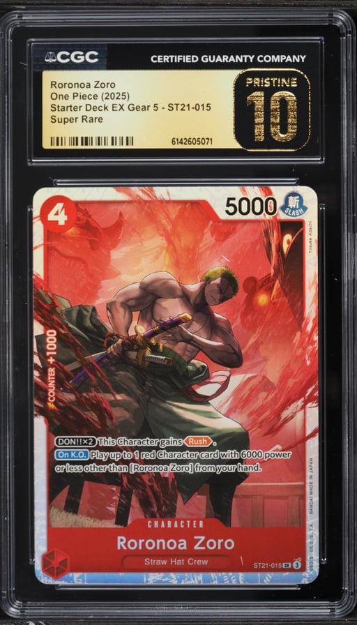 2025 One Piece Starter Deck EX Gear 5 SR Roronoa Zoro #ST21-015 CGC 10 PRISTINE