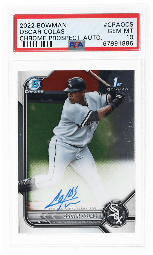 2022 Bowman Chrome Prospect Autograph Oscar Colas #CPAOCS PSA 10