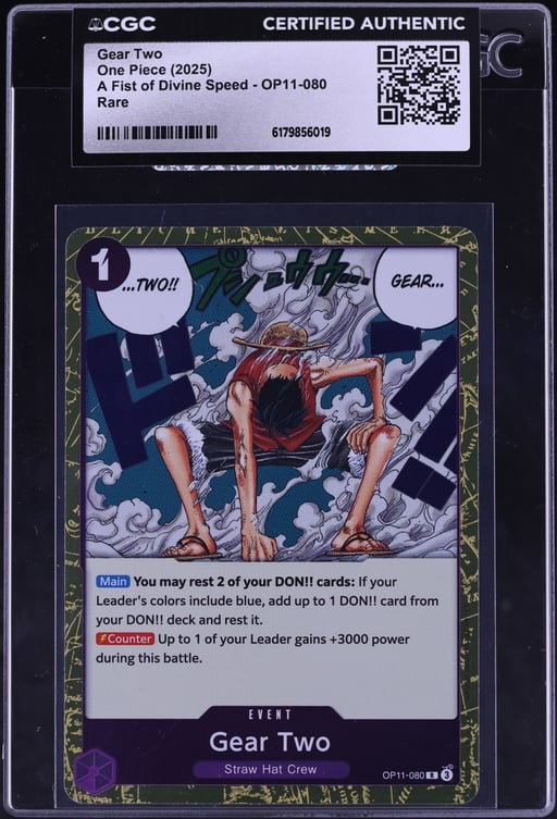 2025 One Piece A Fist Of Divine Speed Gear Two #OP11-080 CGC AUTH