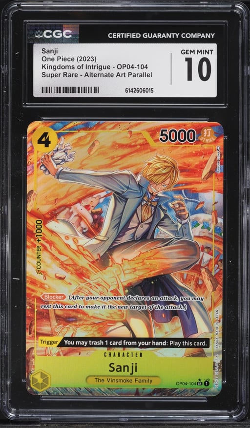 2023 One Piece Kingdoms Of Intrigue Alt Art Sanji #OP04-104 CGC 10 GEM MINT