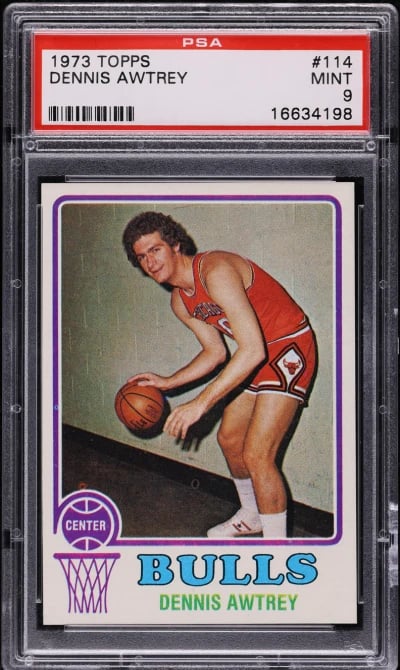 1973 Topps Basketball Dennis Awtrey #114 PSA 9 MINT