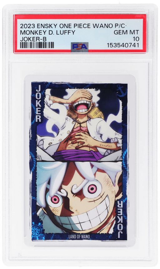 2023 Ensky One Piece Wano Country Arc Playing Cards Joker B Monkey D. Luffy PSA 10