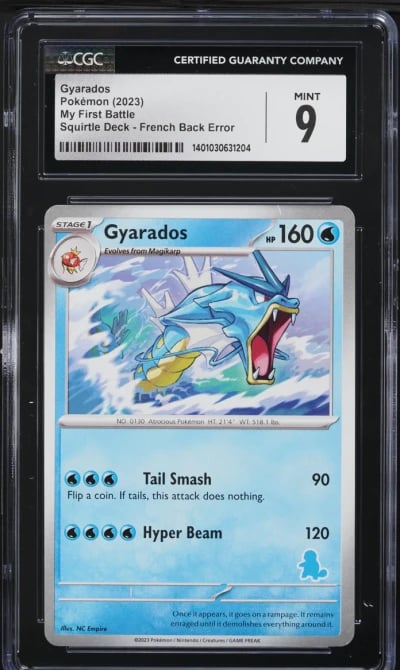 2023 Pokemon My First Battle Deck French Back Error Gyarados CGC 9 MINT