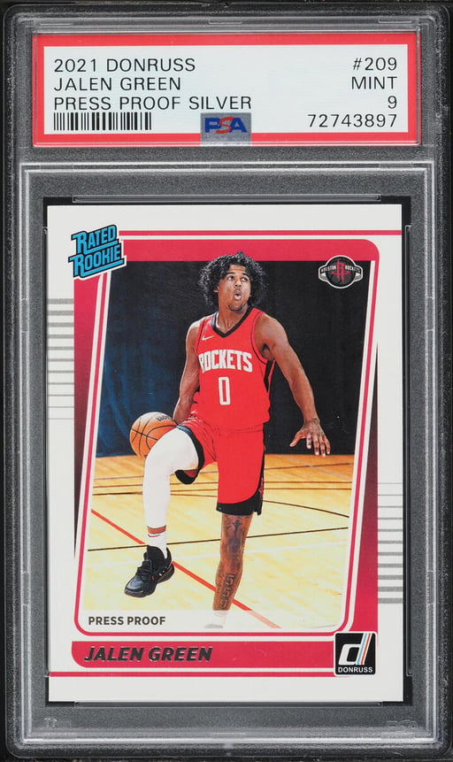 2021 Donruss Press Proof Silver Jalen Green ROOKIE #209 PSA 9 MINT