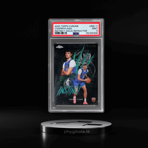 2025 Topps Chrome Instinct Aqua Refractor Cooper Flagg #INS-11 11/199 PSA 9