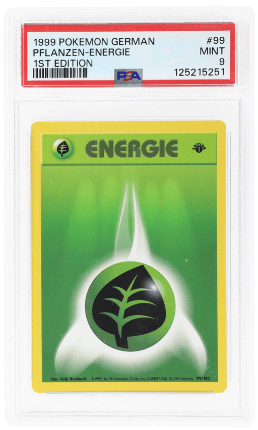 1999 Pokemon Base Set German 1st Edition Grass Energy #99 PSA 9
