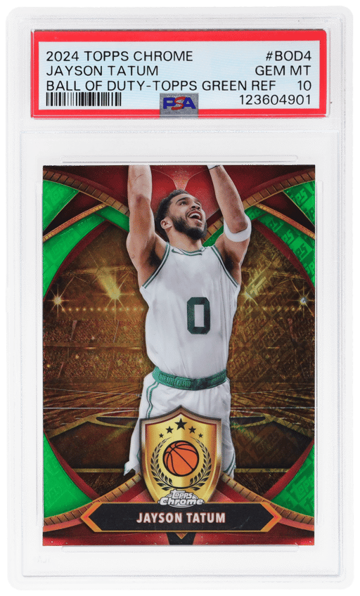 2024 Topps Chrome Ball of Duty Green Refractor Jayson Tatum #BOD-4 PSA 10