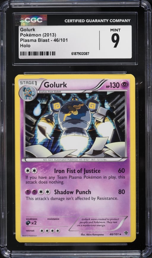 2013 Pokemon Black & White Plasma Blast Holo Golurk #46 CGC 9 MINT