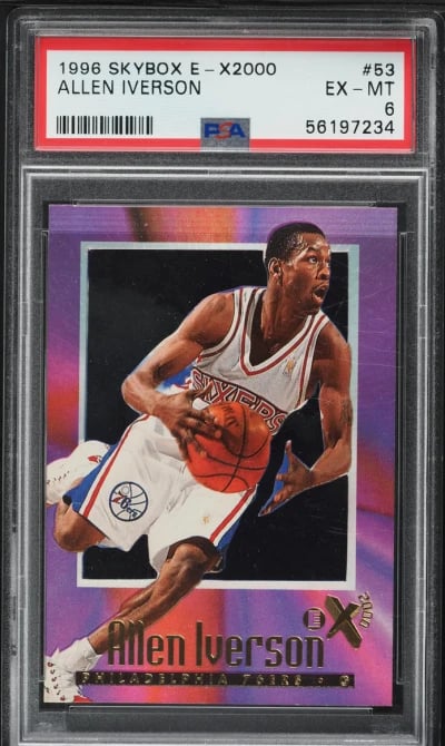 1996 Skybox E-X2000 Allen Iverson ROOKIE #53 PSA 6 EXMT