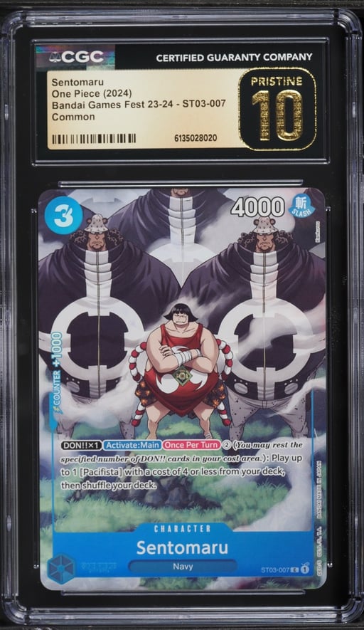 2024 One Piece Bandai Games Fest '23-'24 Sentomaru #ST03-007 CGC 10 PRISTINE