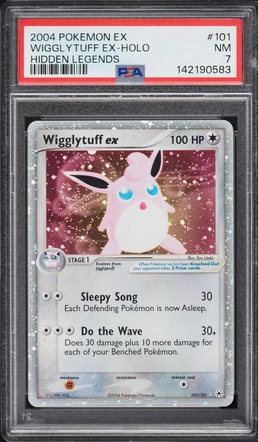 2004 Pokemon EX Hidden Legends Holo Wigglytuff Ex #101 PSA 7 NRMT