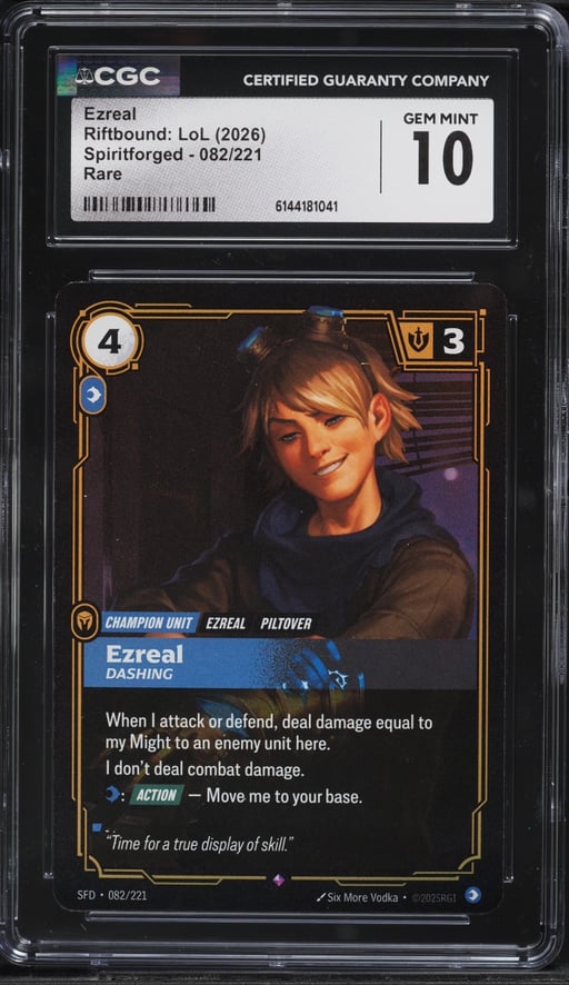 2026 Riftbound League Of Legends LoL Spiritforged Ezreal #82 CGC 10 GEM MINT