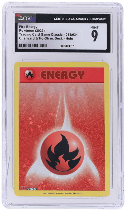 2023 Pokemon Trading Card Game Classic Charizard and Ho Oh Ex Deck Holo Fire Energy #33 CGC 9
