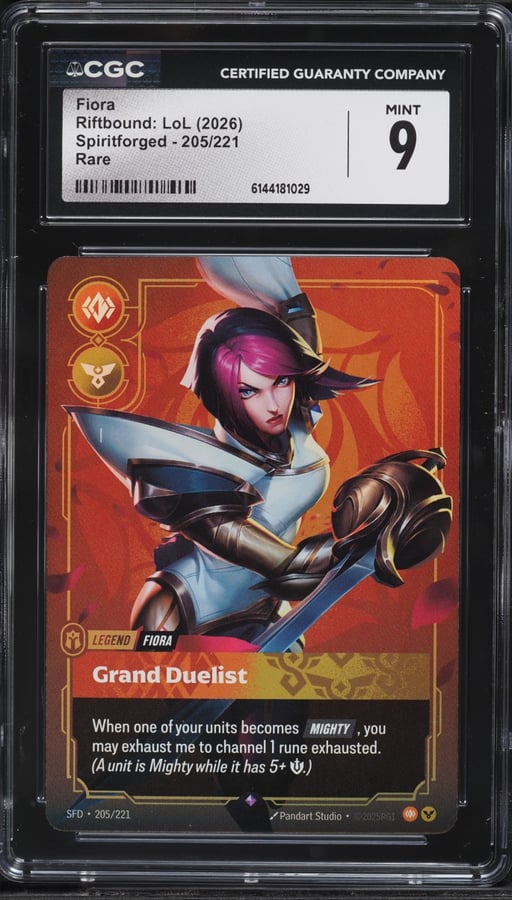 2026 Riftbound League Of Legends LoL Spiritforged Fiora #205 CGC 9 MINT