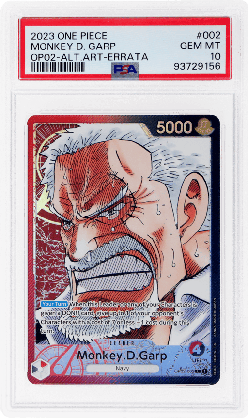 2023 One Piece Paramount War Alternate Art Errata Monkey D. Garp #2 PSA 10