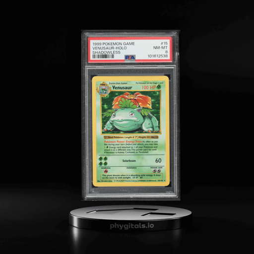 1999 Pokemon Base Set Shadowless Holo Venusaur #15 PSA 8 NM-MT