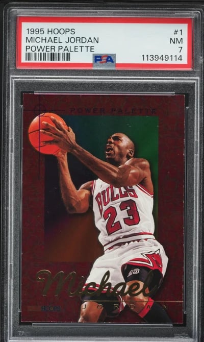 1995 Hoops Power Palette Michael Jordan #1 PSA 7 NRMT