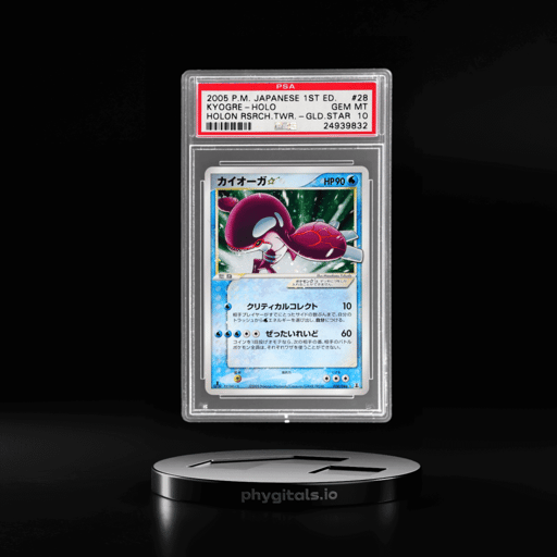 2005 Pokemon Holon Research Tower Japanese 1st Edition Gold Star Holo Kyogre #028 PSA 10