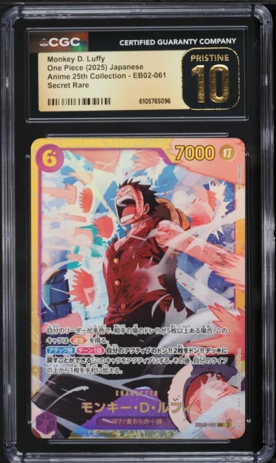2025 One Piece Japanese Anime 25th Collection SEC Monkey D. Luffy #EB02-061 CGC 10 PRISTINE