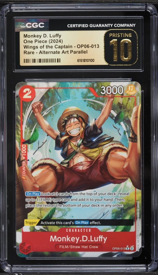 2024 One Piece Wings Of The Captain Alt Art Monkey D. Luffy #OP06-013 CGC 10 PRISTINE