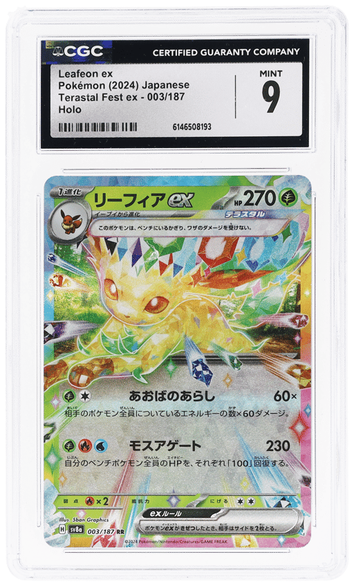 2024 Pokemon Scarlet and Violet Terastal Fest Ex Japanese Leafeon Ex #3 CGC 9