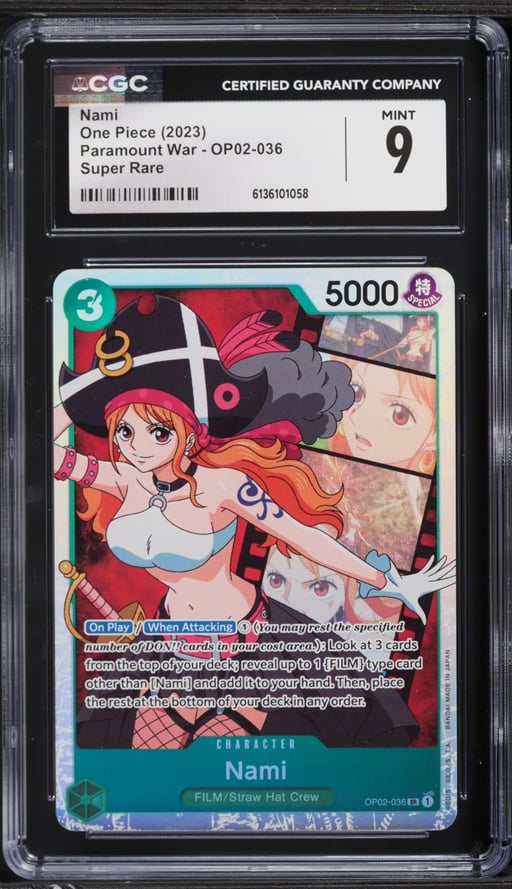 2023 One Piece Paramount War SR Nami #OP02-036 CGC 9 MINT