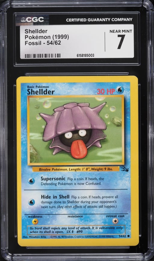 1999 Pokemon Fossil Shellder #54 CGC 7 NRMT