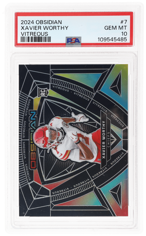 2024 Panini Obsidian Vitreous Xavier Worthy #7 PSA 10