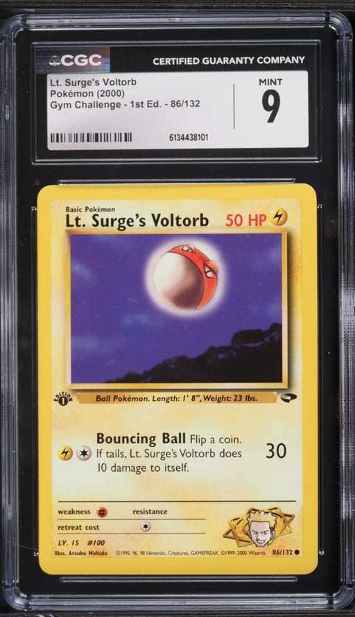 2000 Pokemon Gym Challenge 1st Edition Lt. Surge's Voltorb #86 CGC 9 MINT