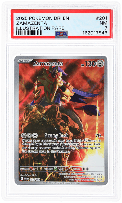 2025 Pokemon Scarlet and Violet Destined Rivals Illustration Rare Zamazenta #201 PSA 7