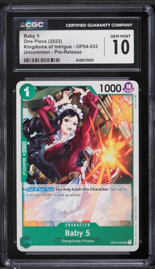2023 One Piece Kingdoms Of Intrigue Pre-Release Baby 5 #OP04-032 CGC 10 GEM MINT