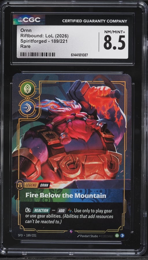 2026 Riftbound League Of Legends LoL Spiritforged Ornn #189 CGC 8.5 NM-MT+