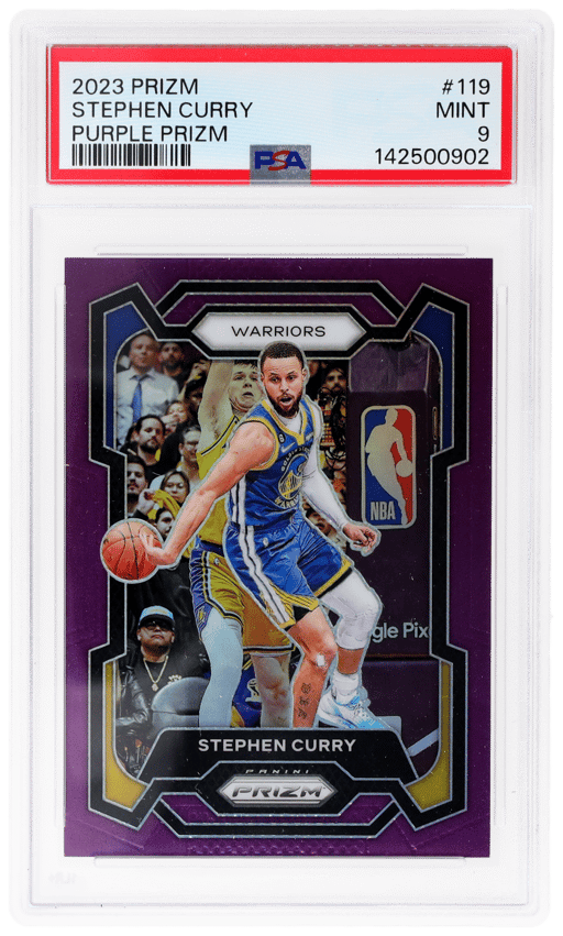 2023 Panini Prizm Purple Prizm Stephen Curry #119 92/99 PSA 9