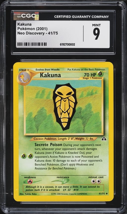 2001 Pokemon Neo Discovery Kakuna #41 CGC 9 MINT