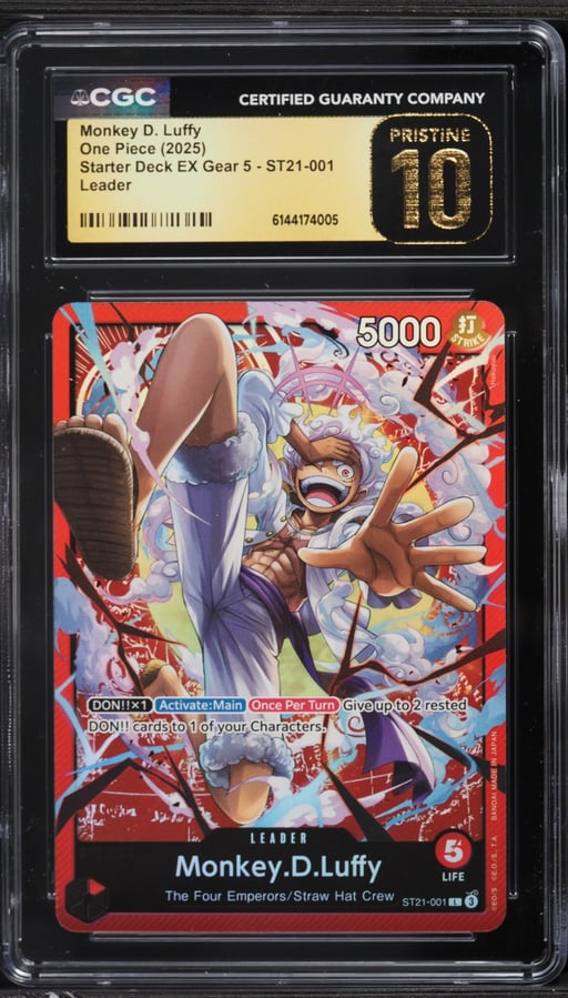 2025 One Piece Starter Deck EX Gear 5 Leader Monkey D. Luffy #ST21-001 CGC 10 PRISTINE