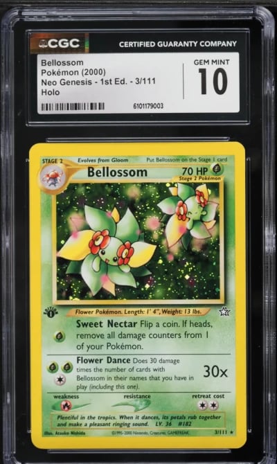 2000 Pokemon Neo Genesis 1st Edition Holo Bellossom #3 CGC 10 GEM MINT
