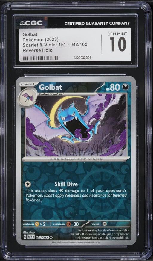 2023 Pokemon Scarlet & Violet 151 Reverse Holo Golbat #42 CGC 10 GEM MINT