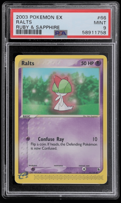 2003 Pokemon Ex Ruby and Sapphire Ralts #66 PSA 9