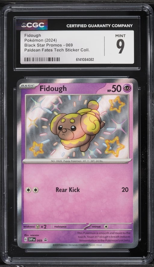2024 Pokemon SV Promo Paldean Fates Tech Sticker Collection Fidough #69 CGC 9 MINT