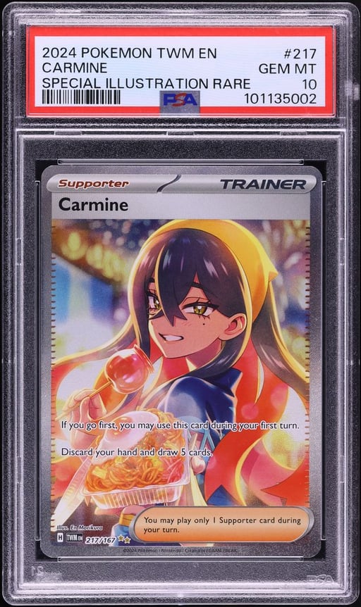 2024 Pokemon Scarlet & Violet Twilight Masquerade SIR Carmine #217 PSA 10 GEM MINT