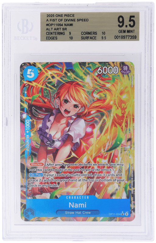 2025 One Piece A Fist of Divine Speed Alternate Art Nami #OP11054 BGS 9.5