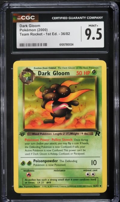 2000 Pokemon Team Rocket 1st Edition Dark Gloom #36 CGC 9.5 MINT+