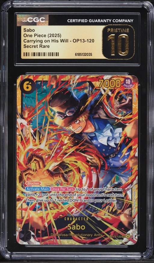 2025 One Piece Carrying On His Will SEC Sabo #OP13-120 CGC 10 PRISTINE