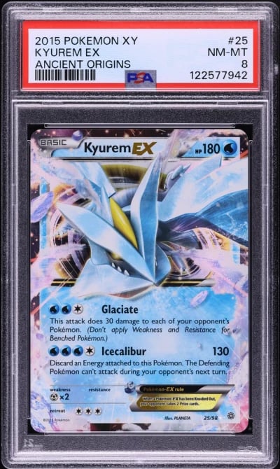 2015 Pokemon XY Ancient Origins Kyurem EX #25 PSA 8 NM-MT