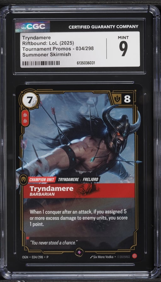 2025 Riftbound: LoL Tournament Promos Summoner Skirmish Tryndamere #034 CGC 9 MINT