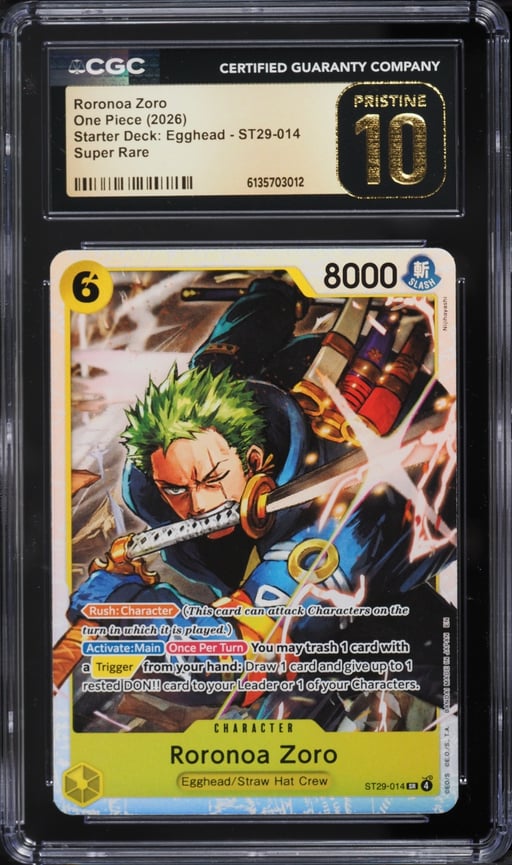 2026 One Piece Starter Deck Egghead SR Roronoa Zoro #ST29-014 CGC 10 PRISTINE