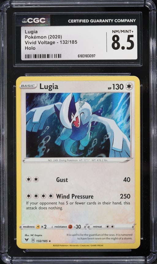 2020 Pokemon Sword & Shield Vivid Voltage Holo Lugia #132 CGC 8.5 NM-MT+